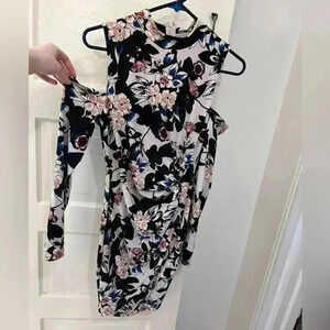 guess floral lace trumpet dress Benitta